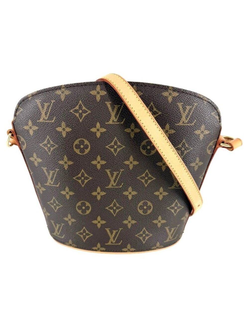 Louis Vuitton Shoulder Bag Drew Crossbody Monogram Canvas Brown Gold